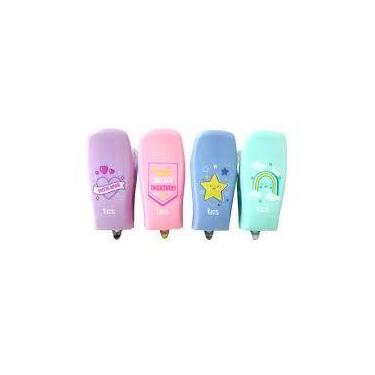 Imagem de Mini Grampeador Tris Holic - Grampeia até 18 Folhas, Cores Pastel, Azu