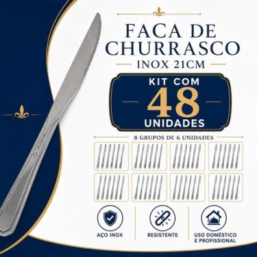 Imagem de Kit 48 Facas Churrasco Inox 21cm - Becca Home