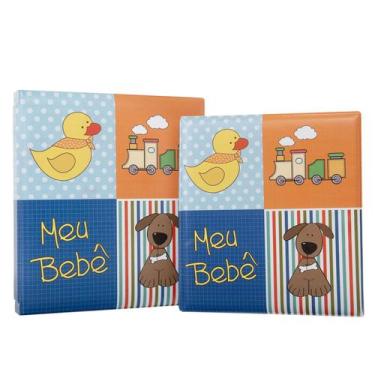 Imagem de Álbum de fotos com estojo para bebê 15x21/20x25 - bichinhos menino - P