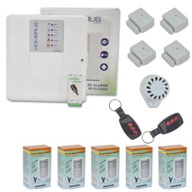 Imagem de Kit Alarme Central Wi-Fi D200 9 Sensores sem Fio Bivolt com Aplicativo Android e Ios Hombrus