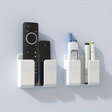 Imagem de Suporte de Parede Kit com 3 Unidades Organizador de Cabos e Objetos Pequenos com Fita Dupla Face para Casa Celular