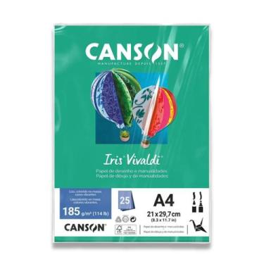 Imagem de Papel Canson Iris Vivaldi 185 g/m² A4 25 Fls Verde Menta