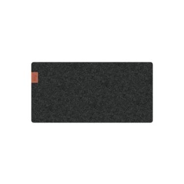 Imagem de Mousepad Essential Office, Feltro 60x30cm, Com Porta Copo, Antiderrapante, Bordas Costuradas, Cor:cinza Escuro