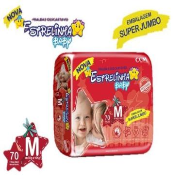 Imagem de Fralda Infantil Descartável  Estrelinha Baby Super Jumbo M 70 Un