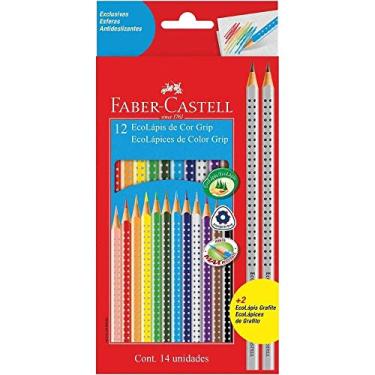 Imagem de Lápis de Cor EcoLápis Colour Grip 12 Cores + 2 Ecolápis Grafite , Faber-Castell