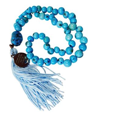 Imagem de Japamala 54 Contas Semente de Açaí Ho'Oponopono (Azul Claro)