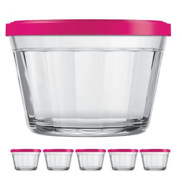 Imagem de Kit Pote Copo Americano C/Tampa Cor Sortida 1L Nadir 5Un