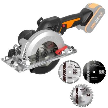 Imagem de Serra Circular 20V max worksaw WX531.9 com 3 Discos s/ Bateria e Carregador worx