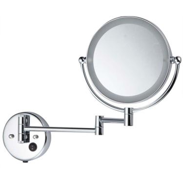 Espelho de maquiagem montado na parede de 8, espelho de aumento 1X / 10X  com braço extensível extra longo, espelho de parede giratório 360 °,  adequado para banheiro e lavabo em casa 