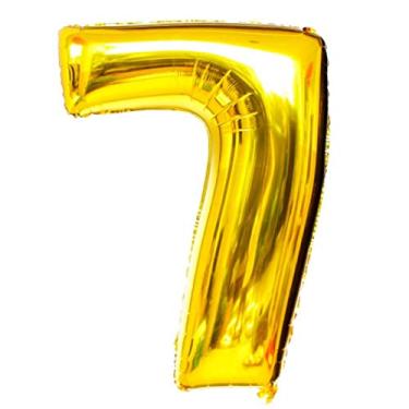 Imagem de Balão Número Grande Dourado Metalizado 40cm (CLIQUE e Escolha Seu Número) (7)