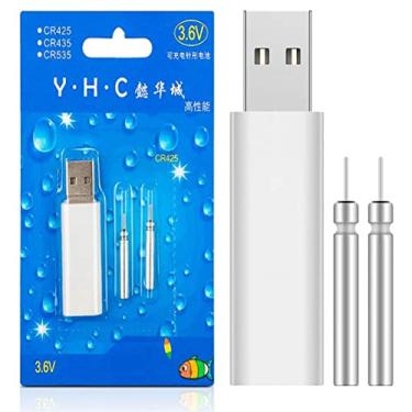 Imagem de TECKEEN Mini bateria eletrônica de flutuação de pesca CR425 + carregador recarregável de pesca noturna com brilho flutua - carregador de vara de brilho aplicável a todos os dispositivos USB