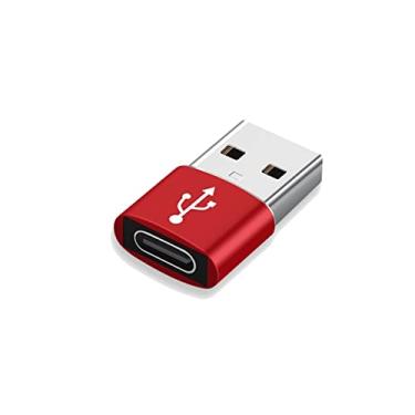 Imagem de MOOKEENONE Mini adaptador de porta de carregamento fêmea USB tipo A macho para USB C tipo C conversor rápido