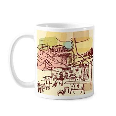 Imagem de Thailand Brief Strokes Prosperous Village Caneca Cerâmica Café Porcelana Utensílios de Mesa