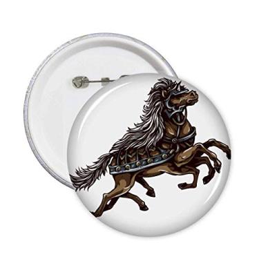 Imagem de Armadura de cavalo correndo arte animal pinos de grão emblema de botão decoração acessório 5 peças