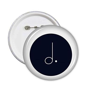 Imagem de White Music Pontilhado Mim Preto Broche Emblema Botão Redondo Decoração de Roupas 5 peças