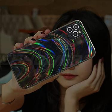 Imagem de Capa Glitter 3D Rainbow para iPhone 12 11 Pro Max 12 Mini X XR XS Max 7 8 6 6s Plus SE 2020 Soft Silicone Frame Capa Traseira, Preto, Para iPhone 8