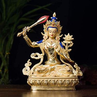 Imagem de Estátua De Buda Manjushri, Bodhisattva Da Sabedoria Acadêmica, Ornamentos De Adoração Tibetana,18 Cm * 10 Cm * 23 Cm,Remarkable88