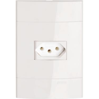 Imagem de Conjunto Placa Horizontal C/ Tomada 2P+T 10A 250V Decor Branco PRM0444721 – Schneider