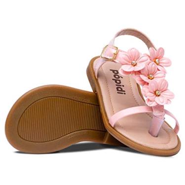 Imagem de Sandália Rasteira Infantil Menina Flores 04.19 (23, Rosa)