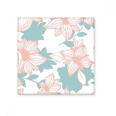 Imagem de Azulejo de cerâmica brilhante de pintura de plantas de flor de curaçao azul