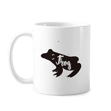 Imagem de Caneca de animal preta e branca de cerâmica para café e porcelana de sapo