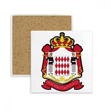 Imagem de Porta-copos quadrado com emblema Nacional Principality of Monaco Porta-copos com pedra isolante