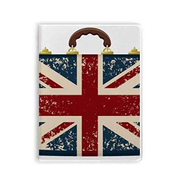 Imagem de Union Jack — Pasta retrô com estampa da bandeira da Grã-Bretanha, caderno, capa de goma