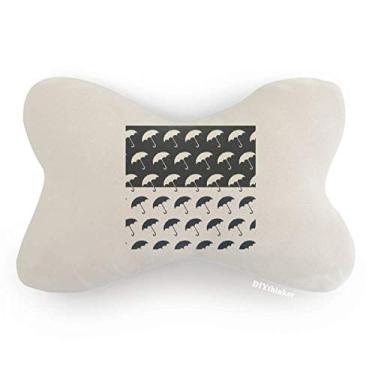 Imagem de DIYthinker Guarda-chuva branco preto chuva clima carro acabamento pescoço almofada almofada almofada almofada apoio de cabeça