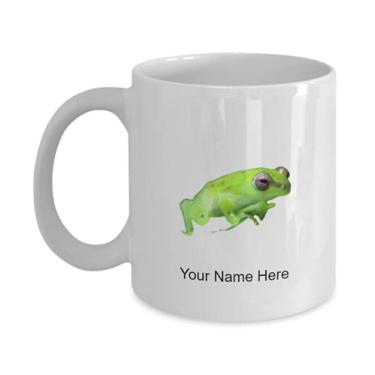 Imagem de Caneca de sapo de vidro personalizada, copo de café de sapo de vidro, ideia de presente de sapo de vidro, copo de sapo de vidro personalizado - caneca de café de 325 ml