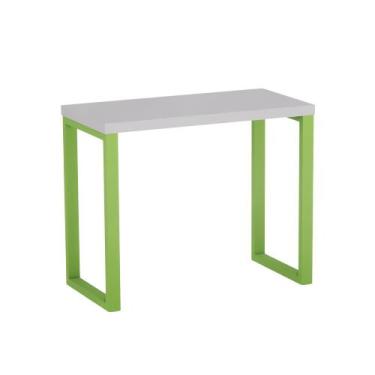 Imagem de Mesa Auxiliar Tubolar PE 40 Pandin 90 x 45 Cm Cinza e Verde