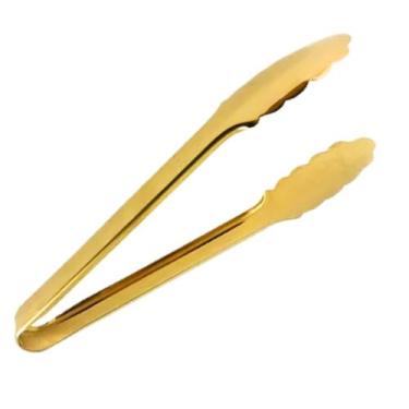 Imagem de Pegador Universal de Salada Gelo Inox 23,5cm Dourado 1 Pinça - Mimo St