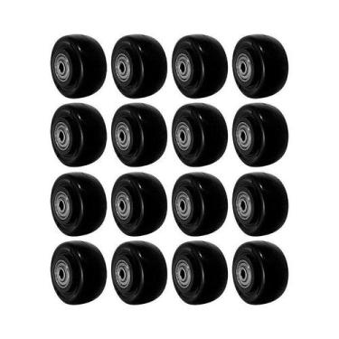 Imagem de Kit 16 un roda pvc preto 2 pol 50kg p/ rodízio - AJAX