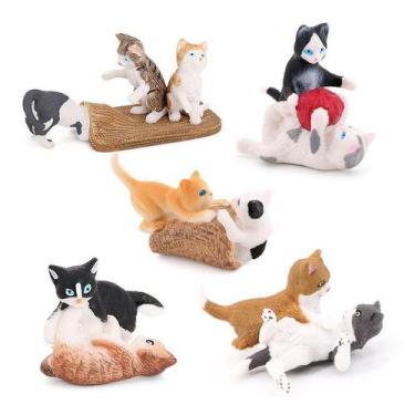 Imagem de Conjunto de bonecos de gato Playful PVC Collection, brinquedos infanti
