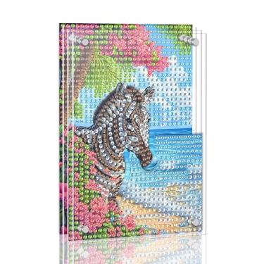 Imagem de Ginfonr Kit de pintura de arte de diamante DIY Acrylayers para adultos, zebra, 4 camadas, acrílico, pintura magnética, diamante, decoração de mesa com efeito de profundidade dinâmica, presente de