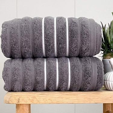 Imagem de Toalha Banhão Wave Fio Penteado 80x150 Cinza Chumbo