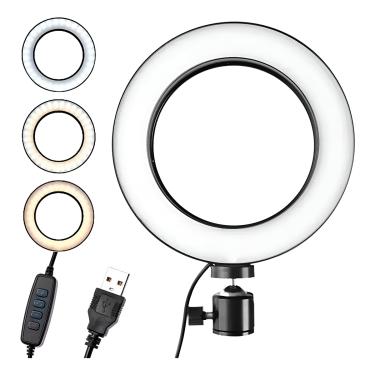 Imagem de Ring Light 8 Polegadas com Suporte LED Luz Foto Vídeo