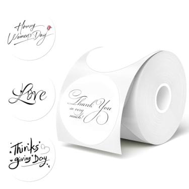 Imagem de Etiquetas adesivas térmicas redondas de 7 cm, branco, 200 peças