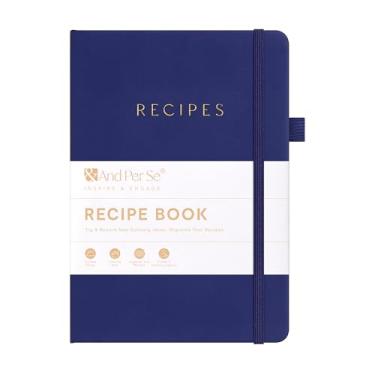 Imagem de &And Per Se Livro de receitas para escrever em suas próprias receitas, livro de receitas em branco com capa dura resistente à água, livro de receitas vazio para organizar suas receitas - 14 x 20 cm