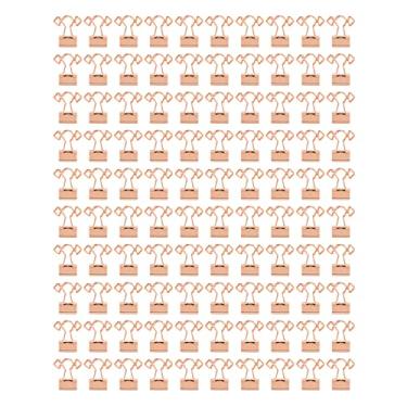 Imagem de 100 pçs clipes de pasta oca multiuso forte força de fixação grampos de papel de metal ouro rosa para documentos certificados bilhetes roupas
