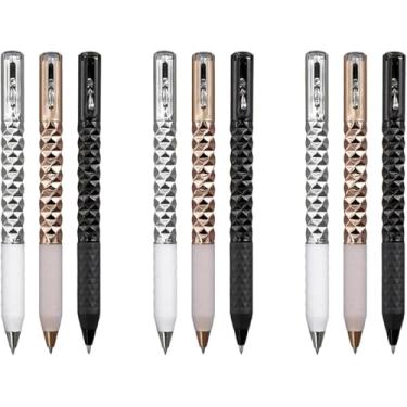 Imagem de KH866 Caneta de metal para alívio de estresse, com mudança de forma metálica, 9 x geométrica, 0,5 mm, multicolorida