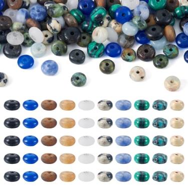 Imagem de Boutigem 300 peças de contas Rondelle para fabricação de joias sintéticas naturais Rondelle pedras preciosas espaçadoras soltas disco de ábaco contas de pedra 4-4,5 mm para artesanato faça você mesmo