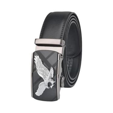 Imagem de Cinto Masculino De Couro Genuíno Estilo Águia Com Fivela Automática Aj