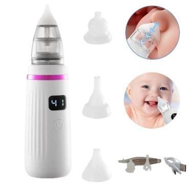 Imagem de Aspirador Nasal Elétrico Higieniza Ouvido E Nariz Bebe - Sugador Nasal