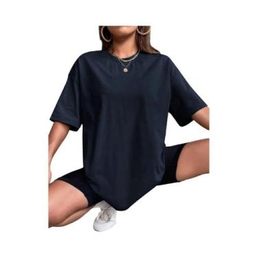 Imagem de Camiseta Feminina De Algodão De Manga Curta Em Cor Sólida, Respirável,