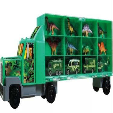Imagem de Carreta Carrinho Furgão Dinossauro Caminhão Cegonha Selva - Braskit