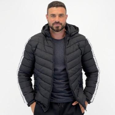 Imagem de Jaqueta Sea Surf Puffer em Nylon com Capuz Masculina, M, Preto