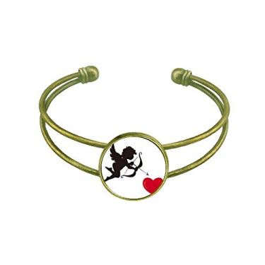 Imagem de Bracelete retrô com estampa de coração vermelho de anjo do Cupido