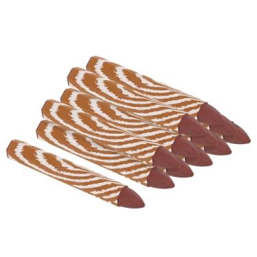 Imagem de PATIKIL Giz de cera para marcação, pacote com 12, 10 x 1,4 cm, lápis de cera hexagonal, para madeira, vidro, cerâmica, caixas, pano, pedra, marrom