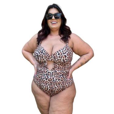 Imagem de Maiô Com Bojo Animla Print Plus Size Retrô Onça - Califórnia Brasil, O