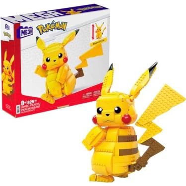 Imagem de Conjunto de brinquedos de montar Mega Pokémon Pikachu jumbo com 806 peças, articulado e articulado, 30 cm de altura, para crianças